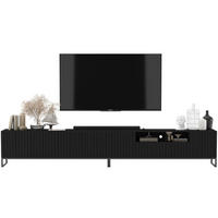 TV-LOWBOARD 2er-Set Elpis2 Schwarz matt mit schwarzem Metallrahmen 150 cm - Schwarz, Holzwerkstoff/Metall (300/51.5/36.5cm) - Meble Lindner