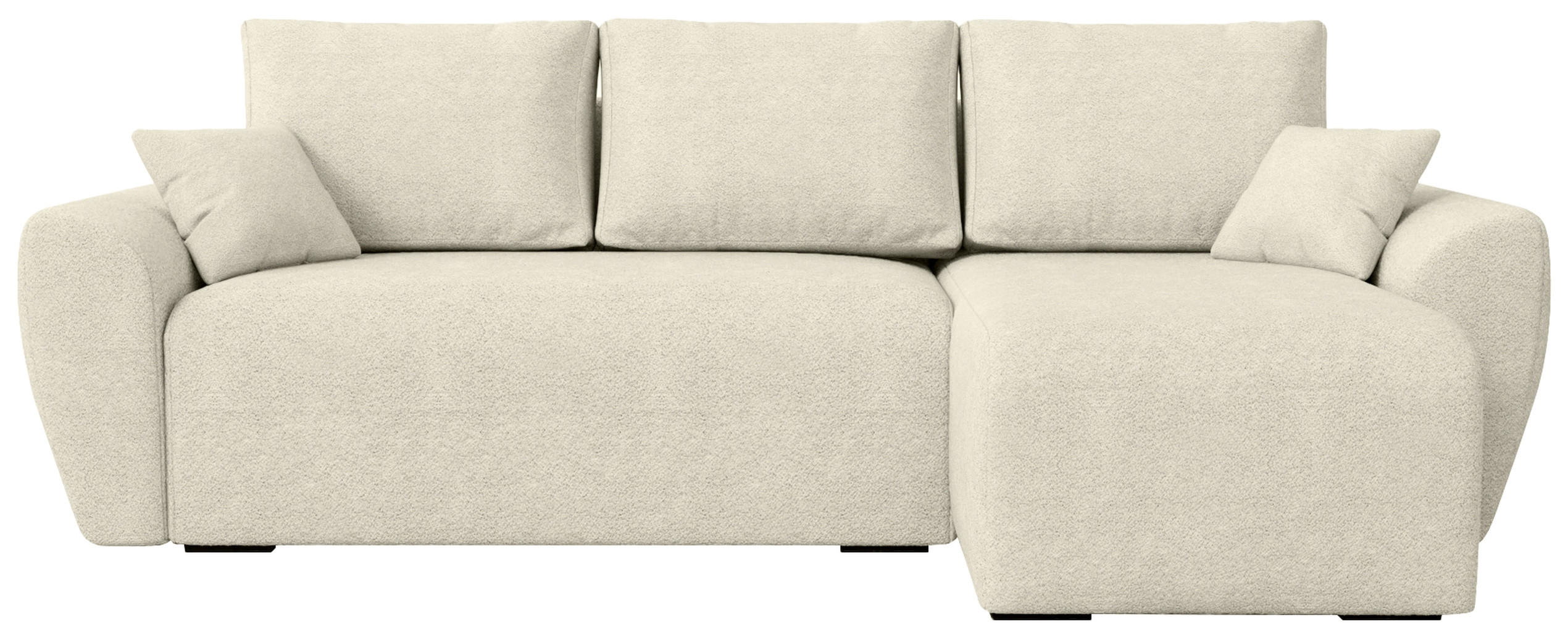 ECKSOFA Rotterdam mit Schlaffunktion Beige Bouclé - Ecru, Textil (238/141cm) - Bromarkt