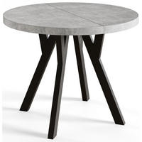 ESSZIMMERTISCH OVO, ausziehbarer Tisch 120 cm bis 220 cm, Farbe: Graphit, mit Holzbeinen in Farbe Schwarz - Schwarz/Grau, Holzwerkstoff (120/120/77cm) - Alpi-Möbel