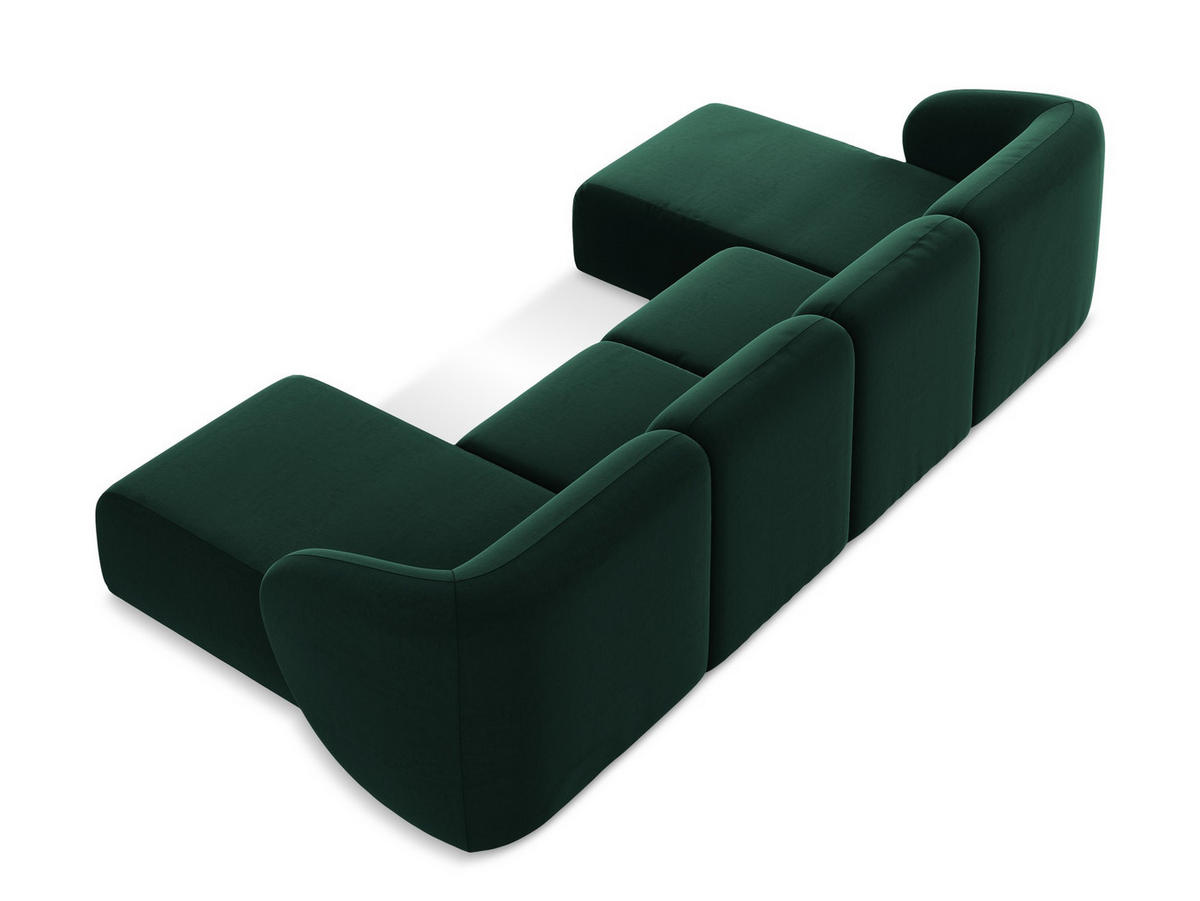 POUF Samt Stoff Orange - Terracotta/Schwarz, Holzwerkstoff/Kunststoff (72/42/94cm) - Makamii