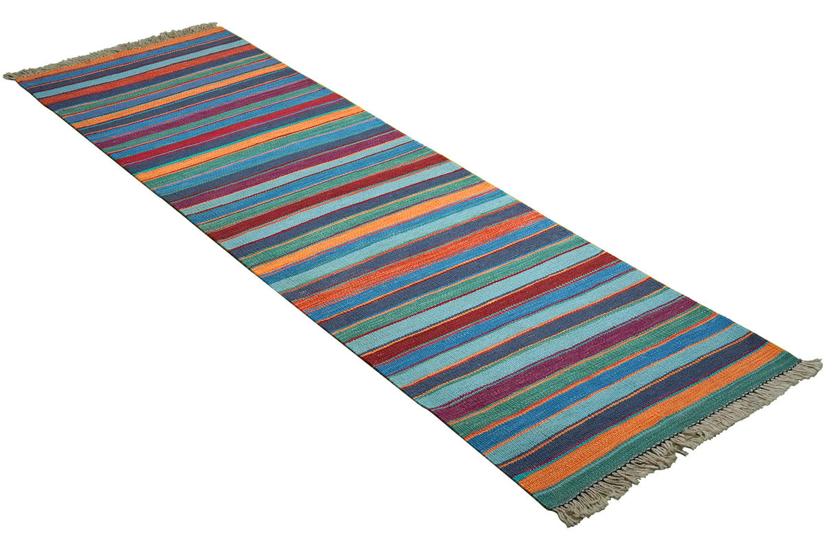 HANDWEBTEPPICH Kelim Gashgai Mehrfarbig 194/57 cm Schurwolle - Multicolor, Textil (57/194cm) - Looma