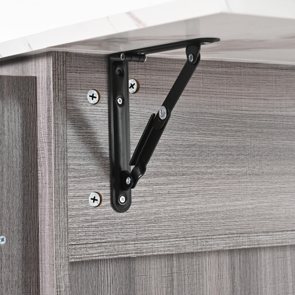 KÜCHENINSEL DE-41356 139/46-71/91,5 cm, klappbare Arbeitsplatte Grau - Grau, Holzwerkstoff (139/91.5/46cm) - ComfortXL