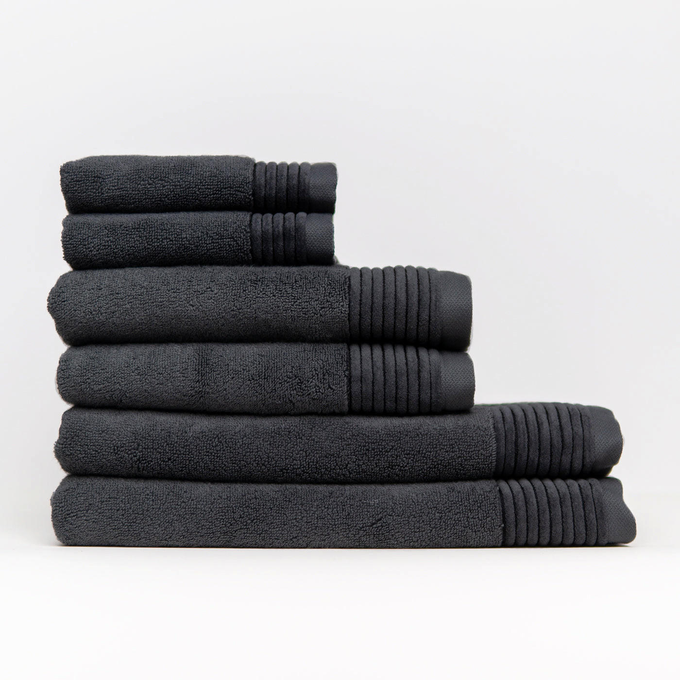 FROTTIERSET Soothing Shadows 6-teilig, Baumwolle - Anthrazit, Textil (100/150cm) - SOWL
