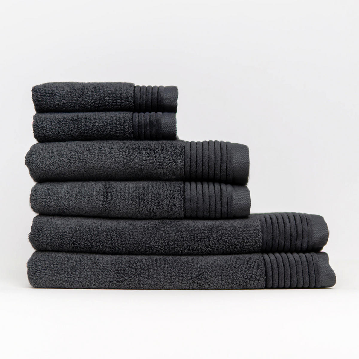 FROTTIERSET Soothing Shadows 6-teilig, Baumwolle - Anthrazit, Textil (100/150cm) - SOWL