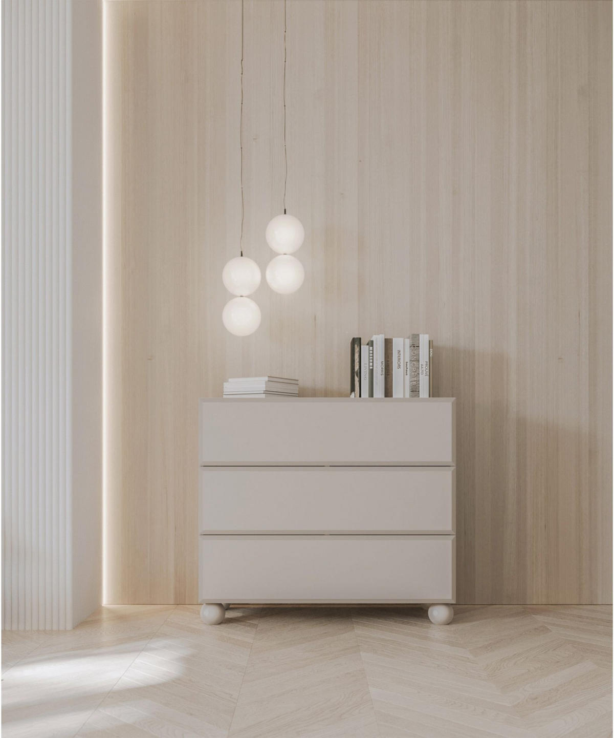 KOMMODE Chocolated Beige 100 cm - Beige/Goldfarben, Holz/Holzwerkstoff (100/90.5/39cm) - Selsey