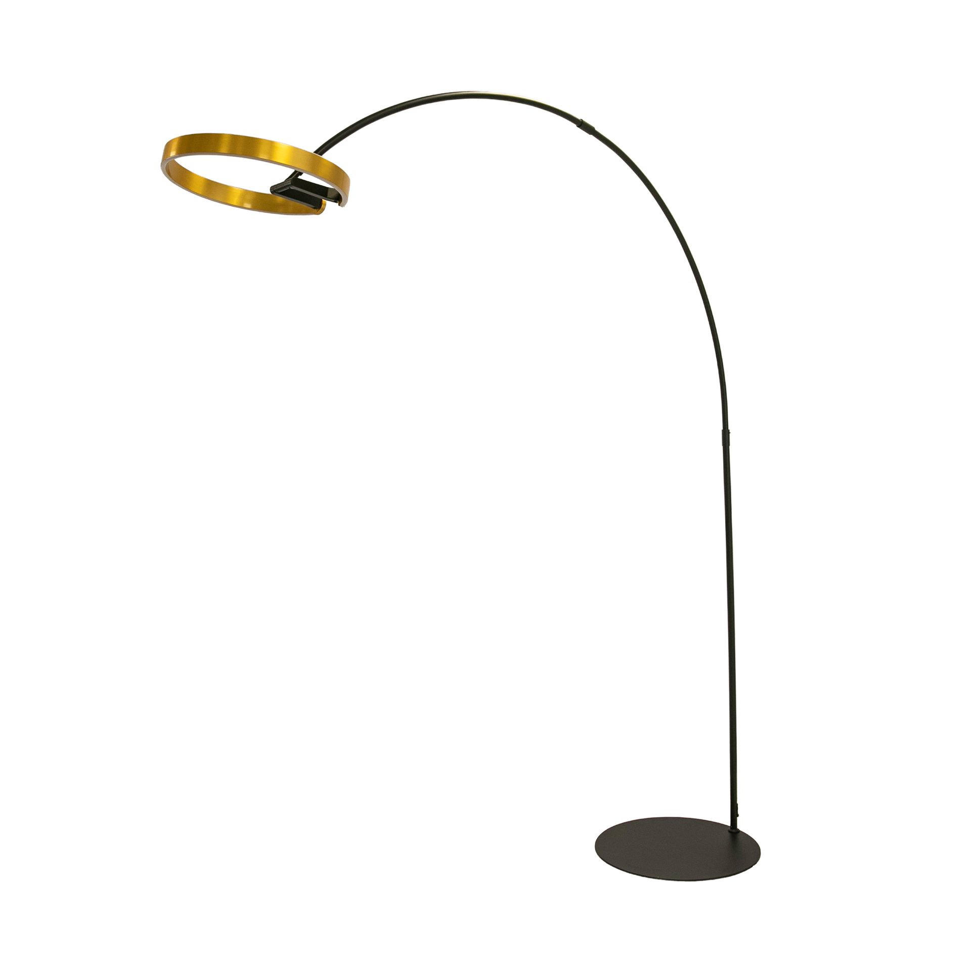 STELEUCHTE aus poliertem goldfarbenem Stahl und schwarzem Stahl 190/49/217 cm - Schwarz, Metall (49/190/217cm) - The Lumine