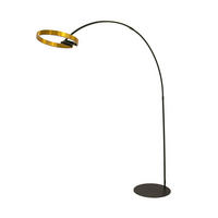 STELEUCHTE aus poliertem goldfarbenem Stahl und schwarzem Stahl 190/49/217 cm - Schwarz, Metall (49/190/217cm) - The Lumine