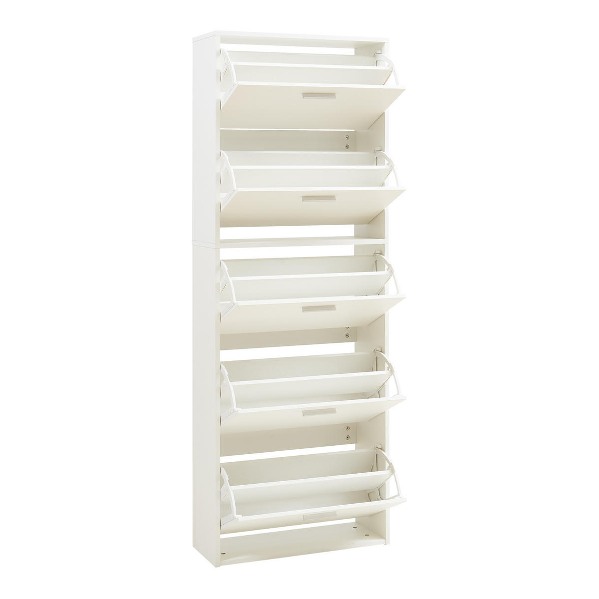 SCHUHSCHRANK Sykkylven - Weiß, Holzwerkstoff (60/169/24cm) - [en.casa]