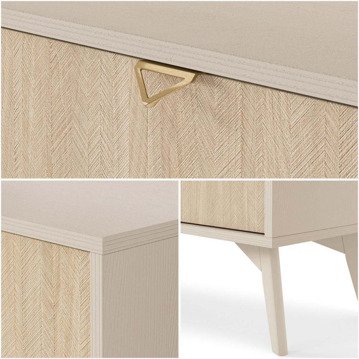 KOMMODE Fareham-160 - Beige, Holzwerkstoff (106/80/38cm) - Lomado