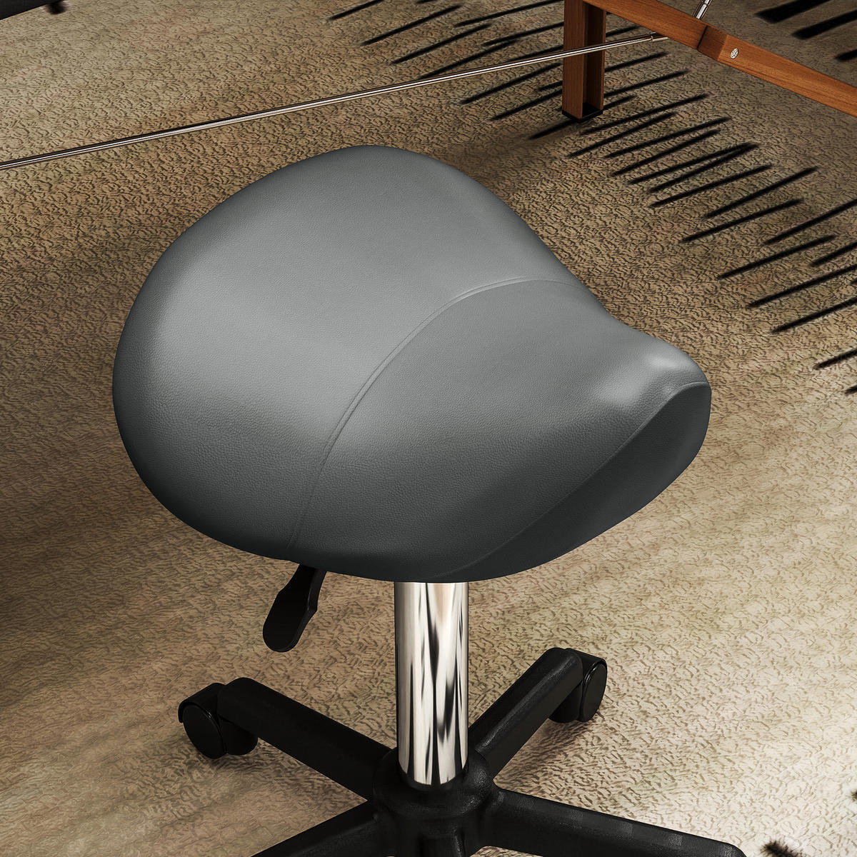 BÜROHOCKER DE-18025 höhenverstellbar 45-57 cm, ergonomisch Grau - Grau, Metall (47/57/48cm) - ComfortXL