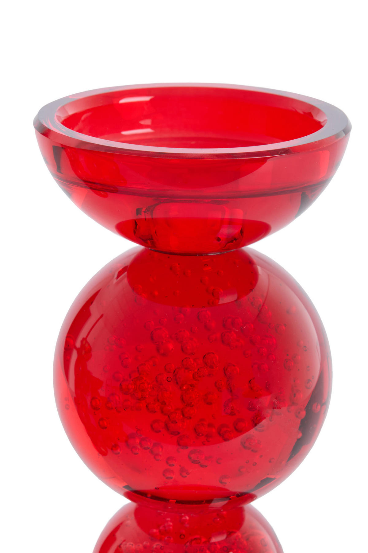 KERZENHALTER Itinga Rot Ø9,5/34 cm - Dunkelrot, Glas (9.5/34/9.5cm) - Light & Living