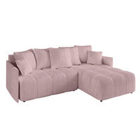ECKSOFA Ottomane rechts LONLI-L 251x189x68 Rosa Cord - Rosa, Holzwerkstoff/Kunststoff (189/251cm) - ALTDECOR