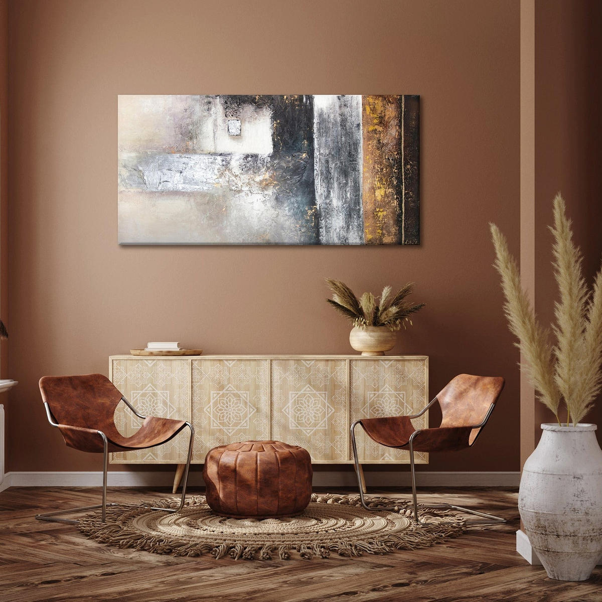 GEMÄLDE Erfolg auf Keilrahmen 200x100 cm - Braun, Holz (200/100cm) - YS-art gallery