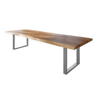 ESSTISCH TITAN - Beige/Silberfarben, Holz (120/350/79cm) - SAM
