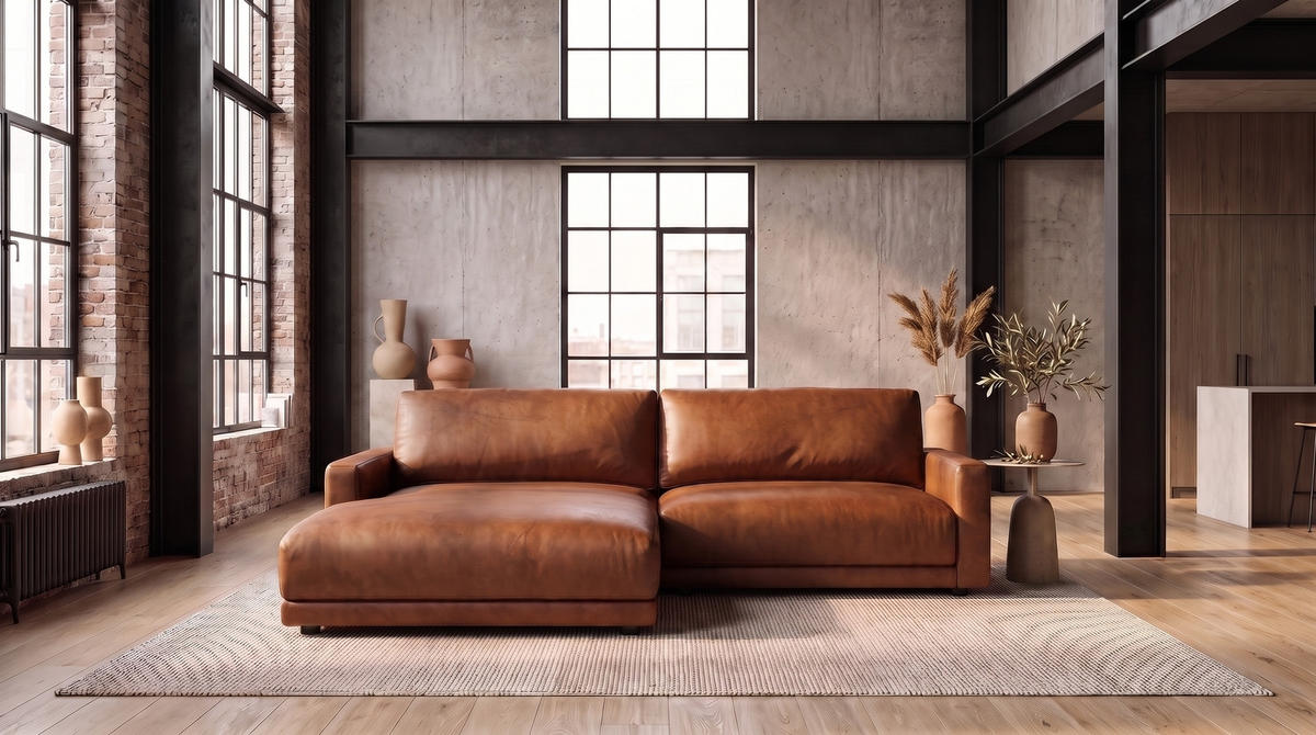 ECKSOFA MARLIN Braun Lederfaserstoff - Dunkelbraun/Schwarz, Leder/Kunststoff (262/168cm) - KAWOLA