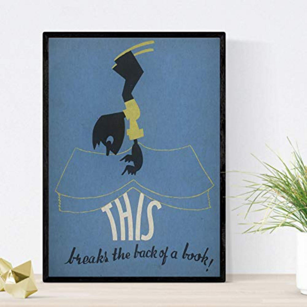 POSTER Set mit 4 JahrgangBibliothek und Bücher A3 Schwarzer Rahmen - Schwarz, Papier (29.7/3cm) - Nacnic