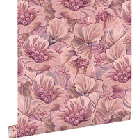 TAPETE gesticktes Blumenmuster 50 x 900 cm - Lila, Papier (50/900cm) - ESTAhome