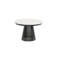 ESSTISCH Cone Bis - Weiß Hochglanz/Schwarz, Holzwerkstoff/Metall (120/120/76cm) - Meblini