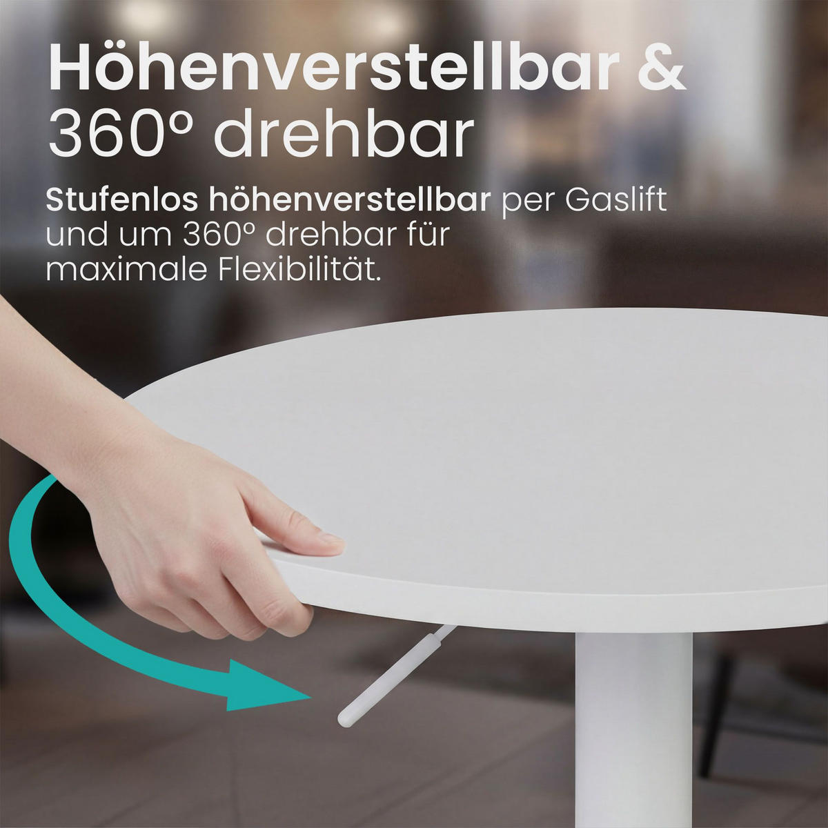 STEHTISCH rund 60 cm Holz Weiß/Weiß - Weiß, Holz/Metall (60/60/85cm) - CLP