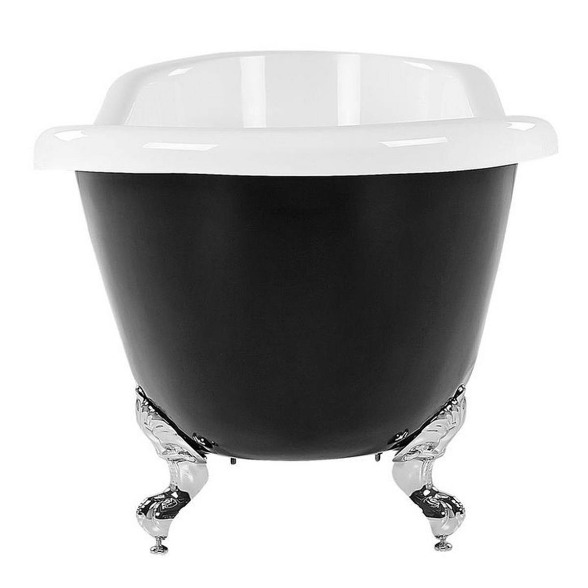 BADEWANNE FREISTEHEND 77x153x74 cm schwarz Cayman - Schwarz, Kunststoff (77/74/153cm) - Beliani