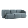3-SITZER SOFA Bouclé Stoff Blau - Blaugrau/Schwarz, Holzwerkstoff/Kunststoff (244/75/94cm) - LaMiaSofa