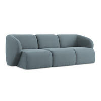 3-SITZER SOFA Bouclé Stoff Blau - Blaugrau/Schwarz, Holzwerkstoff/Kunststoff (244/75/94cm) - LaMiaSofa