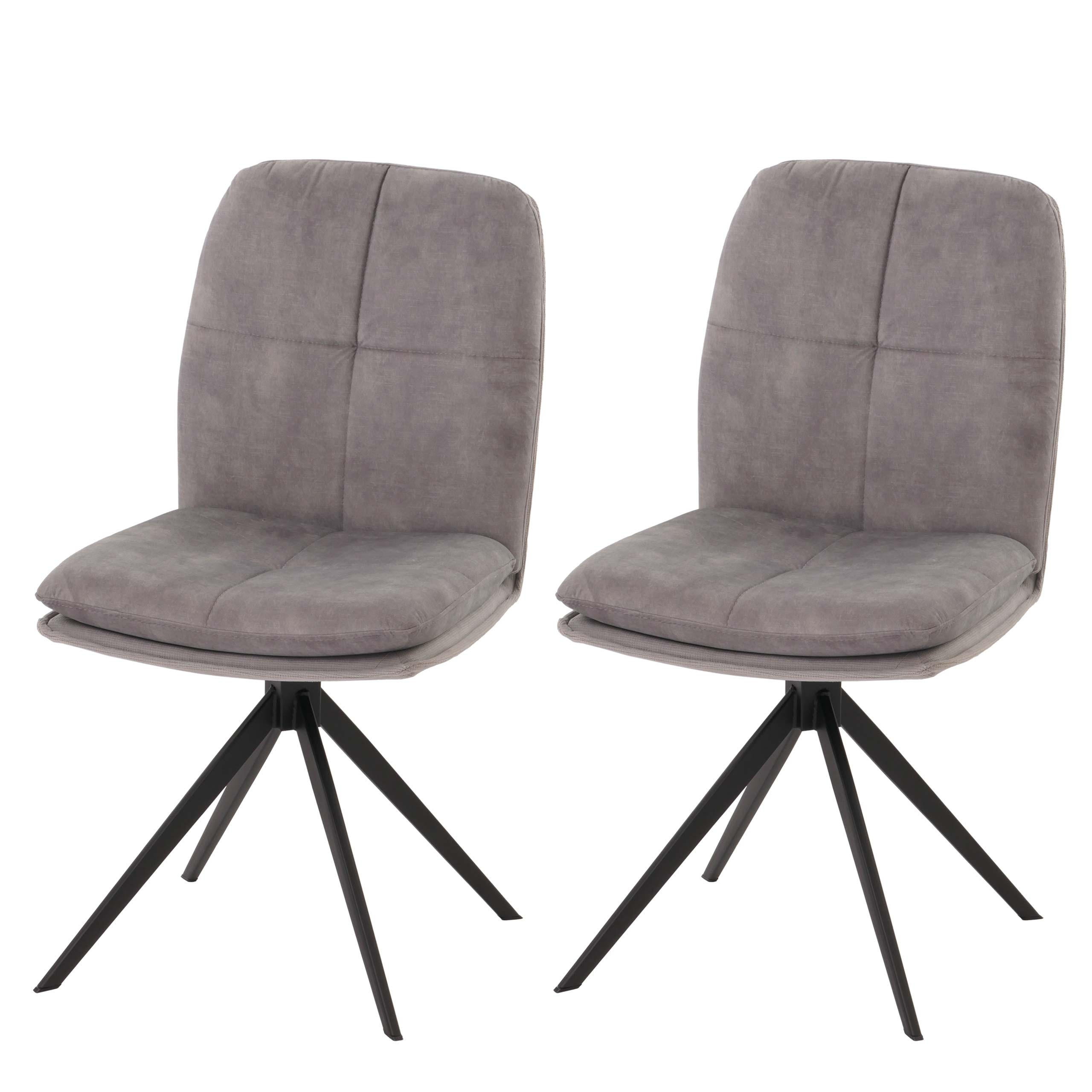 ESSZIMMERSTUHL Grau 2er-Set - Grau, Textil (47/90/56cm) - MCW