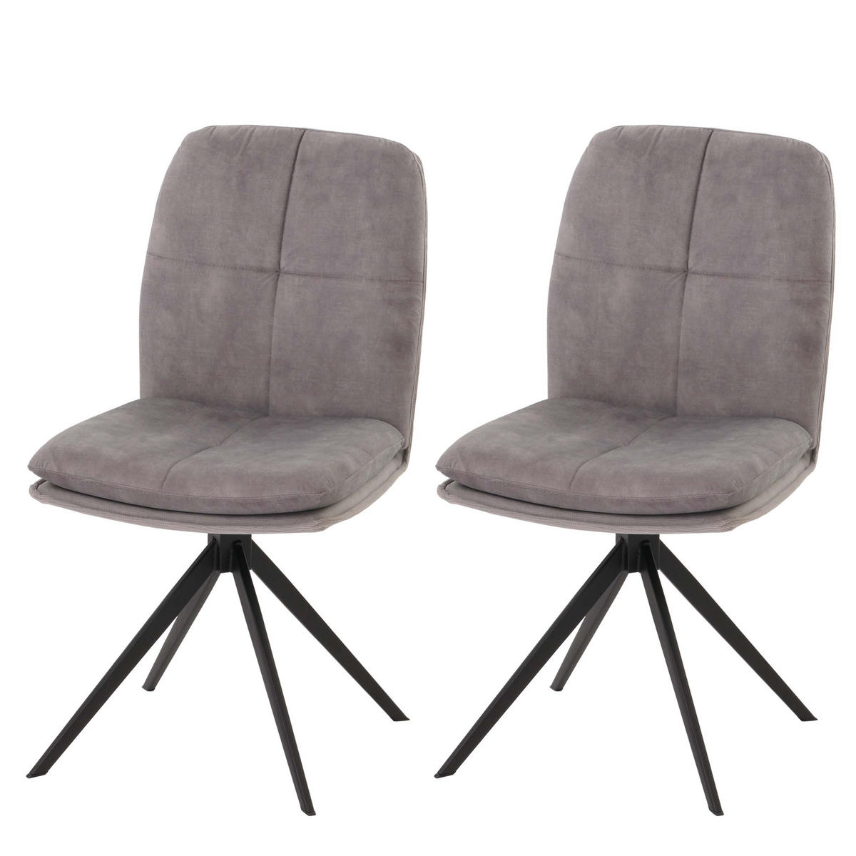 ESSZIMMERSTUHL Grau 2er-Set - Grau, Textil (47/90/56cm) - MCW