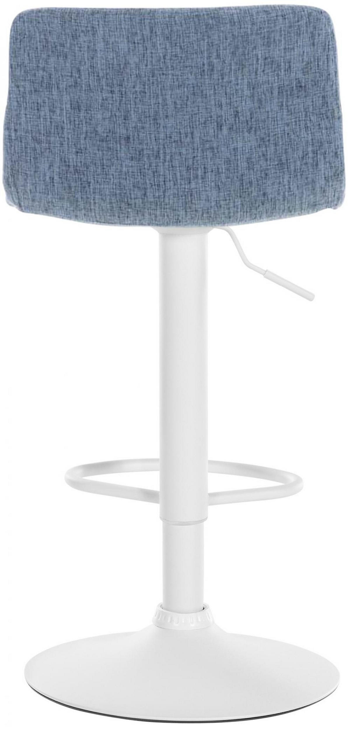 BARHOCKER Stoff blau - Blau/Weiß, Textil/Metall (39/84/36cm) - CLP