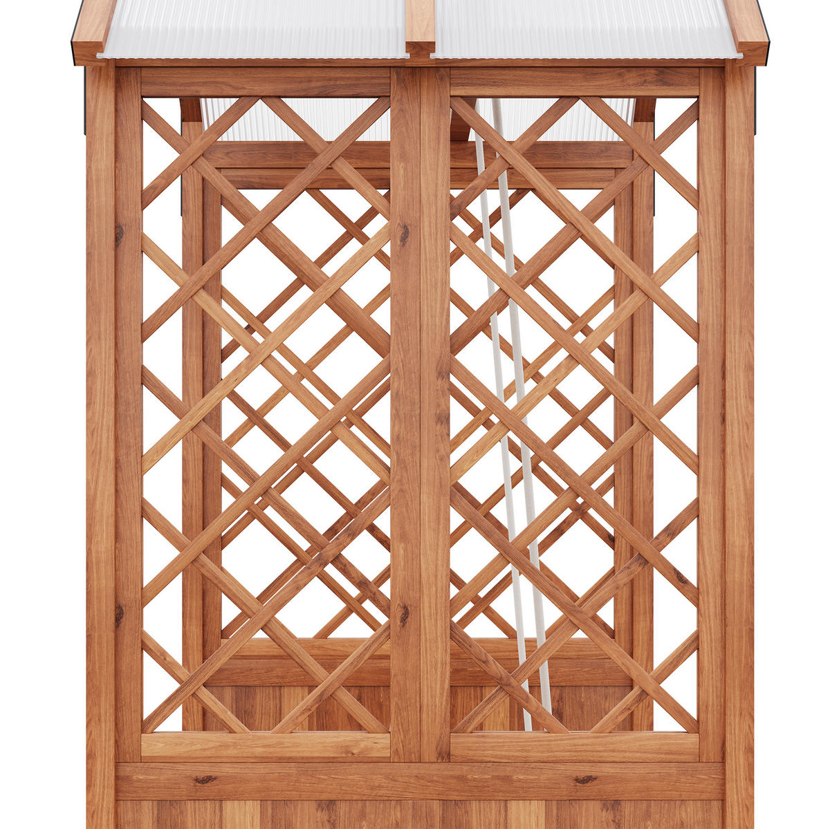 BLUMENKASTEN aus Massivholz 163x142x70 cm in Braun mit Rankgitter & Schaukel - Braun, Holz (70/163/142cm) - Modfu