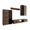 WOHNWAND Salsa - Nussbaumfarben/Schwarz, Holzwerkstoff (235/180/41cm) - MIRJAN24
