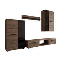 WOHNWAND Salsa - Nussbaumfarben/Schwarz, Holzwerkstoff (235/180/41cm) - MIRJAN24