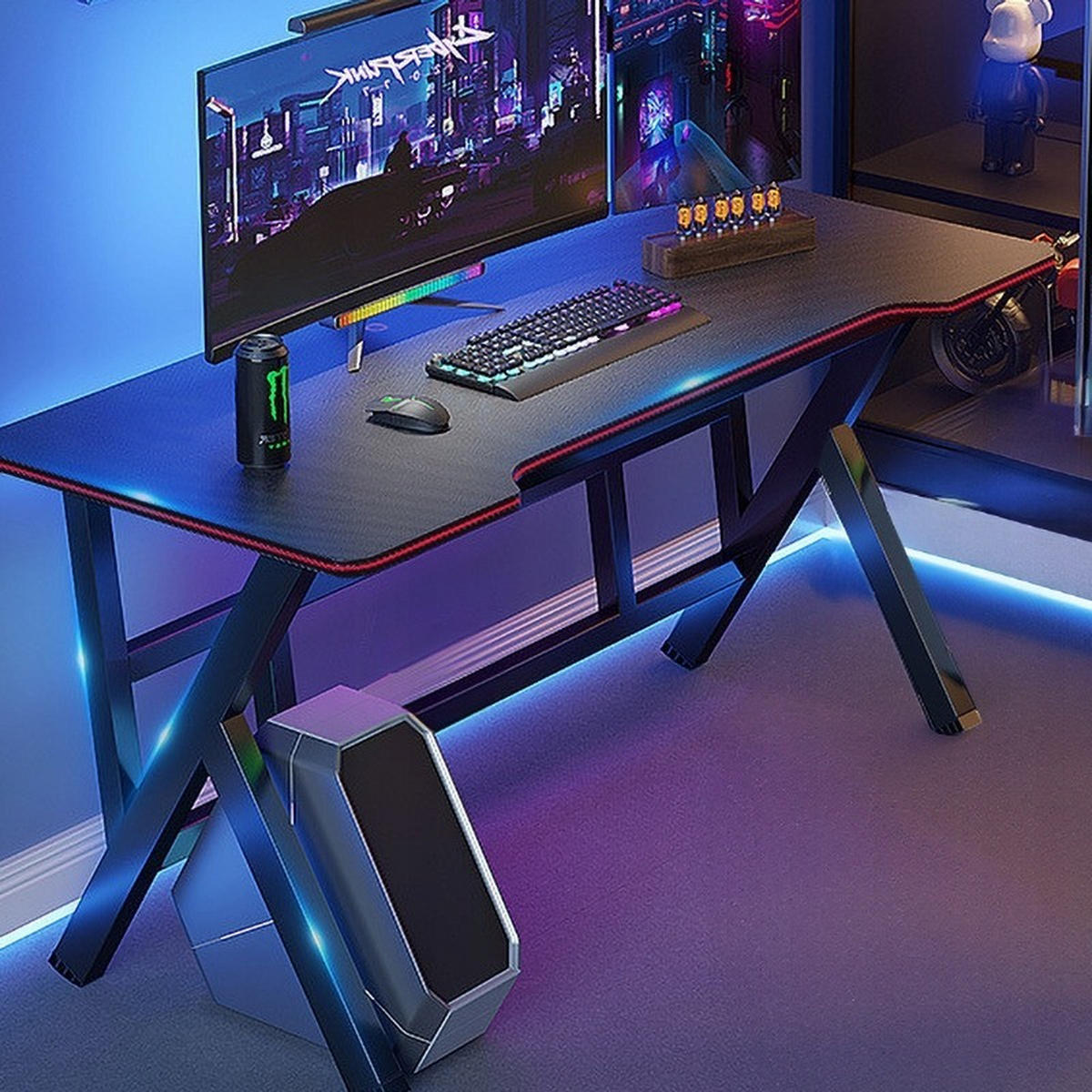 SCHREIBTISCH, schwarz 120x60x74cm - Schwarz, Holzwerkstoff (60/120/74cm)