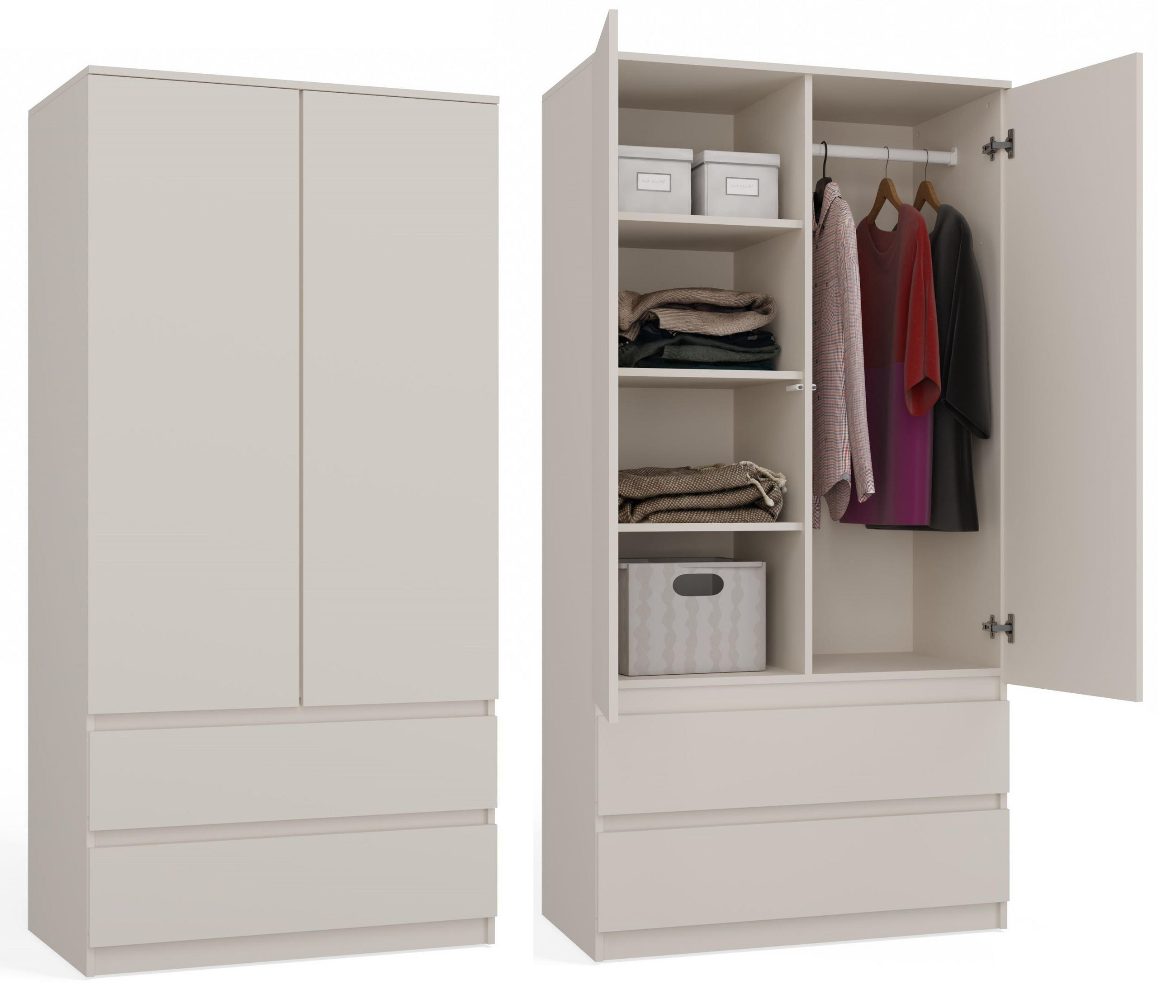 KLEIDERSCHRANK SS-90 KASCHMIR BEIGE - Kaschmir, Holzwerkstoff (90/180/50cm) - CDF
