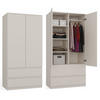 KLEIDERSCHRANK SS-90 KASCHMIR BEIGE - Kaschmir, Holzwerkstoff (90/180/50cm) - CDF