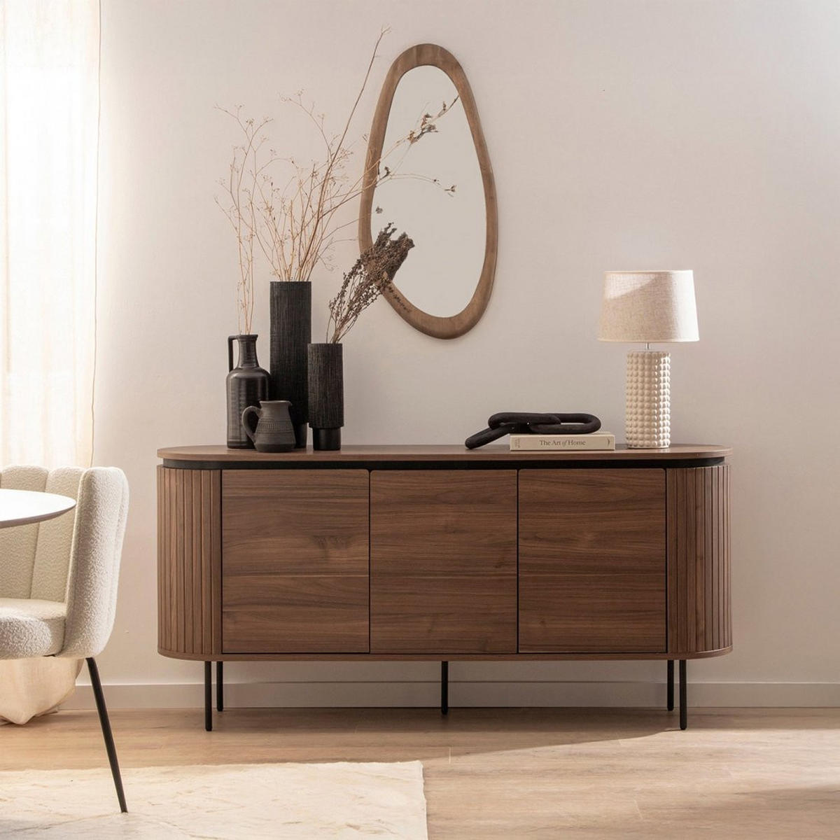 ANRICHTE NIEDRIGE Helios Walnuss 160 cm x 76 cm - Walnussfarben, Holzwerkstoff (160/76/40cm) - Klast Home
