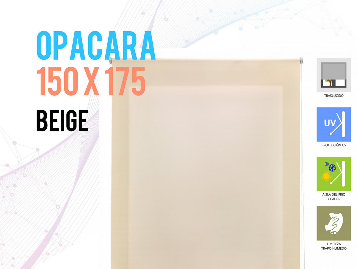 ROLLO Polyester Transluzent Beige 150x175 - Beige, Textil (150/175/1cm) - Purline