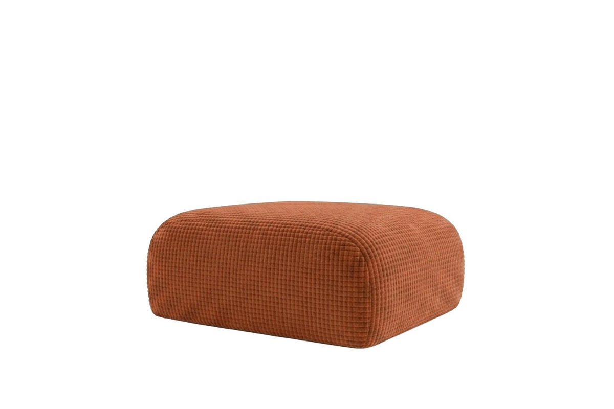 HOCKER, Sitzhocker, Chenille-Stoff Cremona, Kupfer, GRETA - Kupferfarben, Holz (91/40/89cm) - Kaiser Möbel