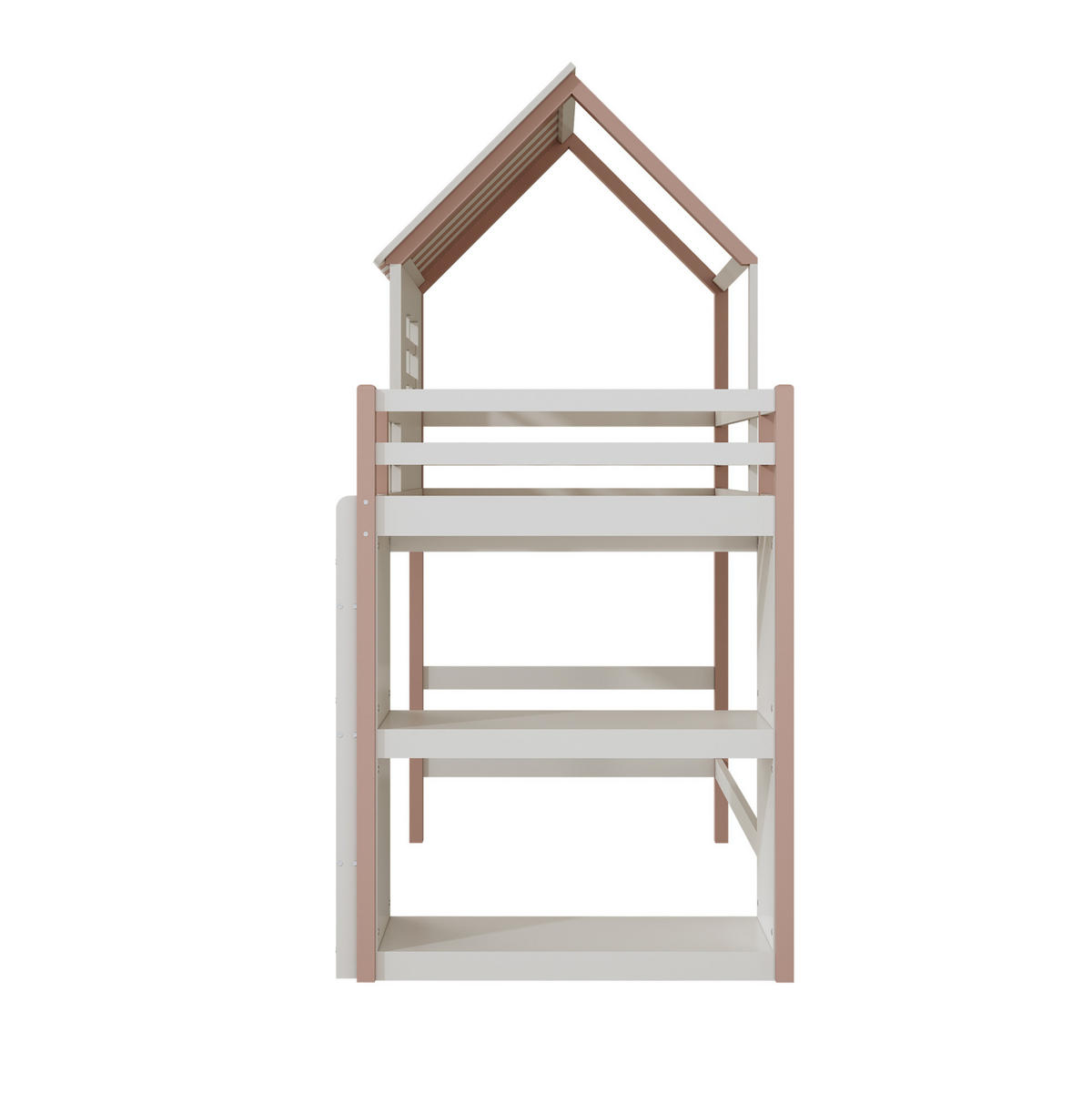 HOCHBETT 90/200 cm in Rosa – mit Dach, Leiter und Rausfallschutz - Pink, Holz (90/200cm) - BEAOK