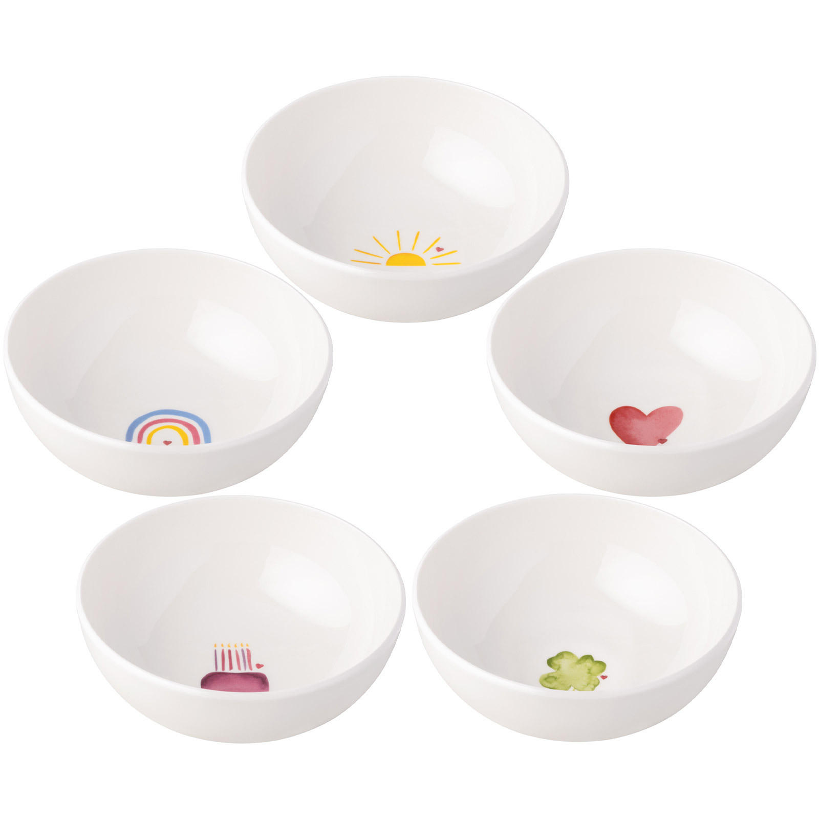 MÜSLISCHALEN SENDING LOVE With Love bunt ø 16,9 cm 5er Set - Multicolor, Keramik (16.9cm) - Villeroy & Boch