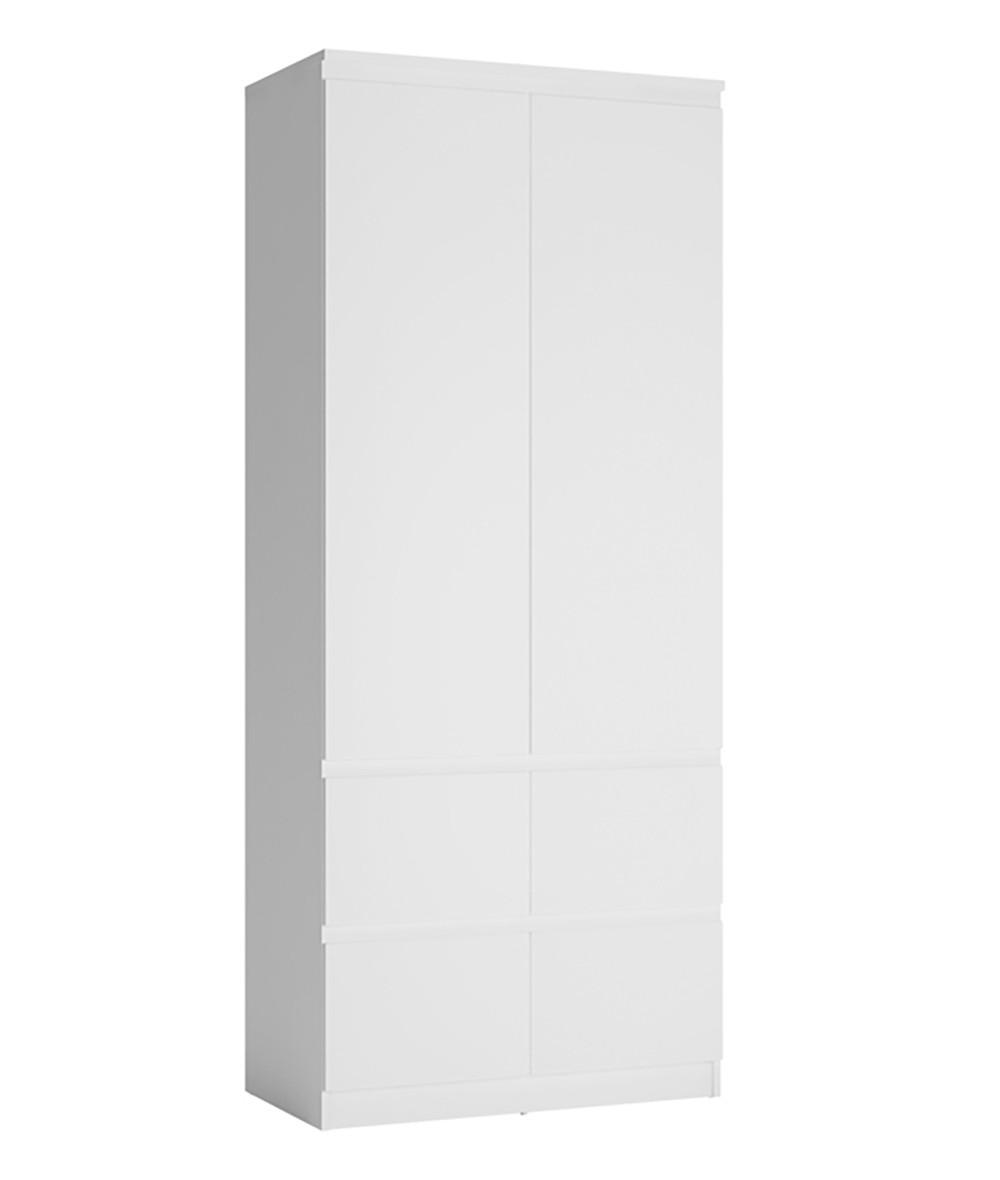 KLEIDERSCHRANK Boston weiß 91 / 58,5 / 213cm - Weiß, Holz/Holzwerkstoff (91/213/59cm) - Feldmann-Wohnen
