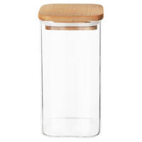 VORRATSGLAS quadratisch Bambus 1,5 l Transparent - Transparent, Glas (10.5/21/10.5cm) - Orion 