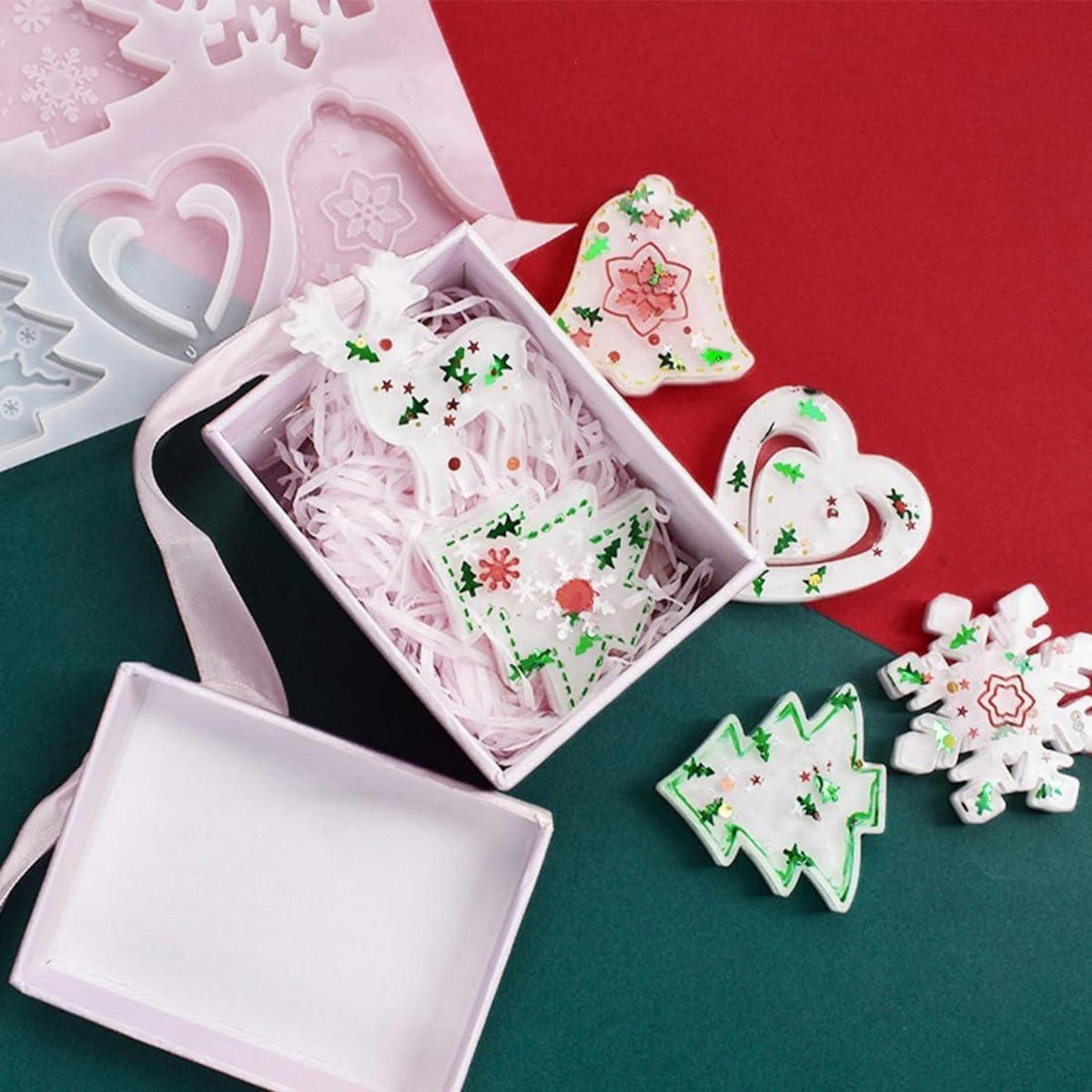 SILIKONFORM Weihnachten 2-teiliges Set - Weiß, Kunststoff