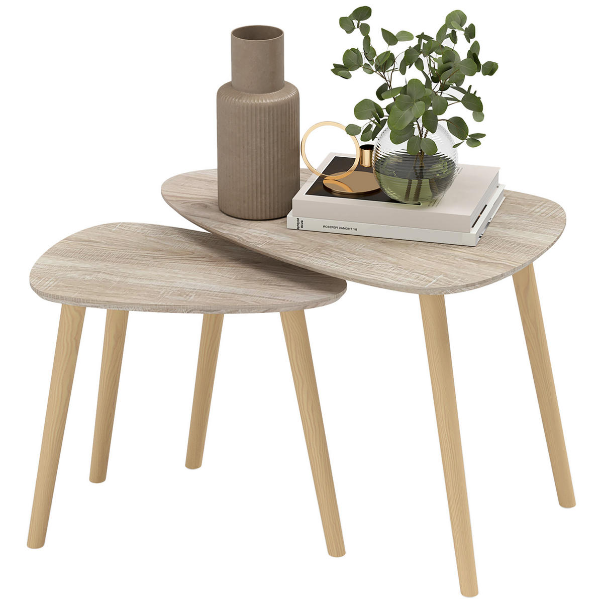 COUCHTISCH DE-15771 skandinavisches Design Naturholz - Naturfarben, Holzwerkstoff (59.5/39.5/45cm) - ComfortXL