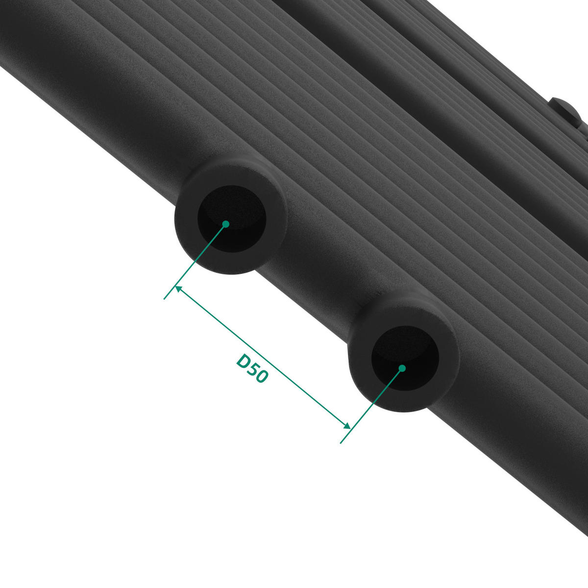 HANDTUCHHEIZKÖRPER Voss I. - Schwarz, Metall (60/120/3cm) - [neu.haus]