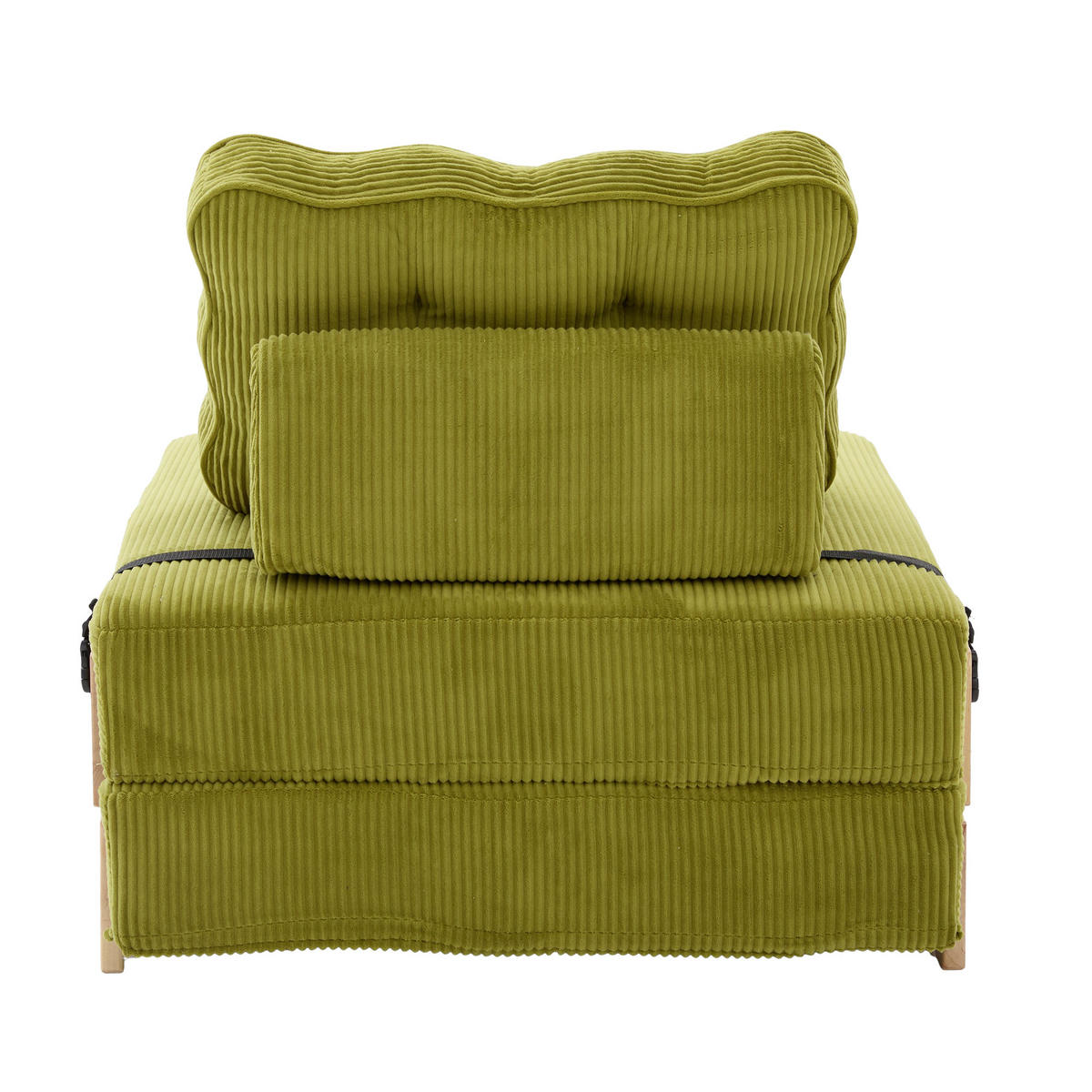 SCHLAFSESSEL ausklappbar mit Holzgestell, DE-42596, Fruchtgrün - Olivgrün, Holzwerkstoff (90/84/86cm) - ComfortXL