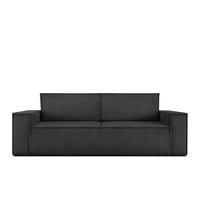 3-SITZER-SCHLAFSOFA NAPI in Pet Friendly Cord-Stoff, dunkelgrau - Dunkelgrau/Schwarz, Textil (244/89/101cm) - KONSIMO®