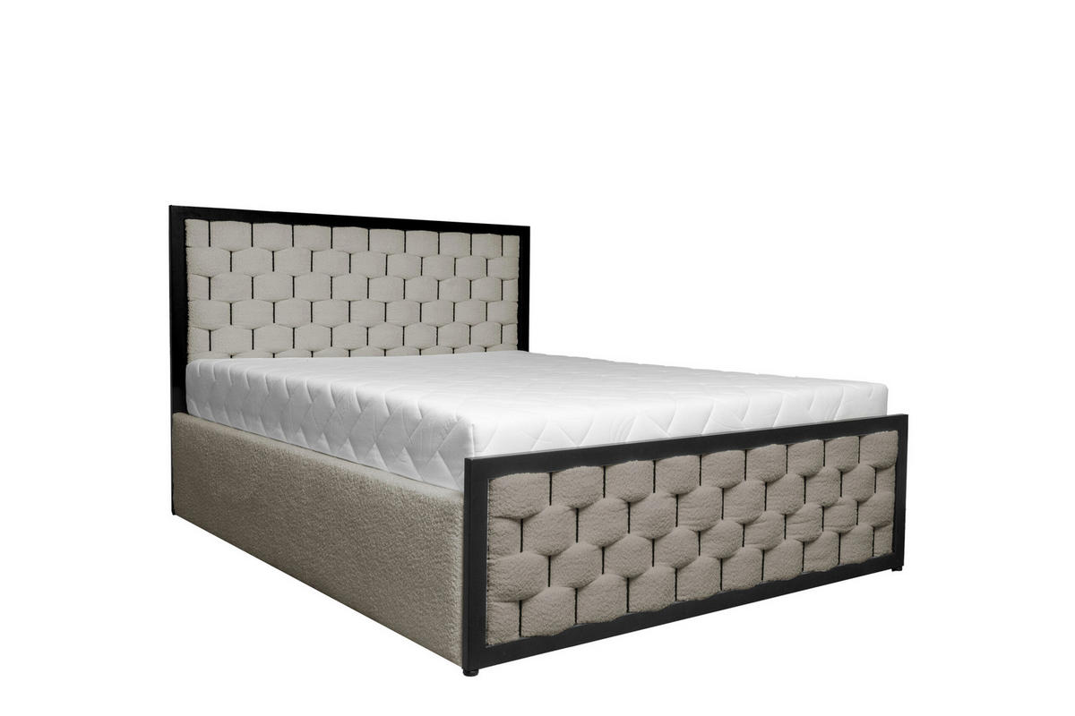POLSTERBETT - Gramo 160x200 - Cappuccino - Hellbraun, Metall (160/200cm) - Möblo
