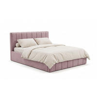 POLSTERBETT Nina Rosa 90x200 cm, mit Bettkasten und gestepptem Kopfteil - Rosa, Holzwerkstoff/Textil (90/200cm) - Bettso