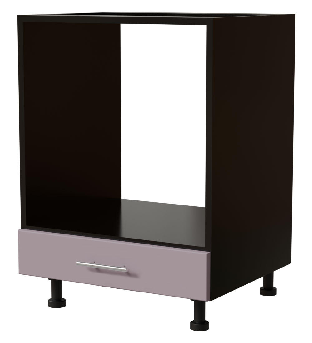 HERDUMBAUSCHRANK Bari D11K/60 Schwarz / RAL 4009 pastellviolett 60 / 50 / 82cm - Violett/Schwarz, Holz/Holzwerkstoff (60/82/50cm) - Feldmann-Wohnen